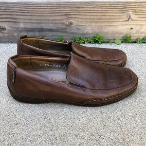 MEPHISTO Leather Loafer Dress Shoes Men's 9.5 Slip On Brown Cushion Cool Air​​​​